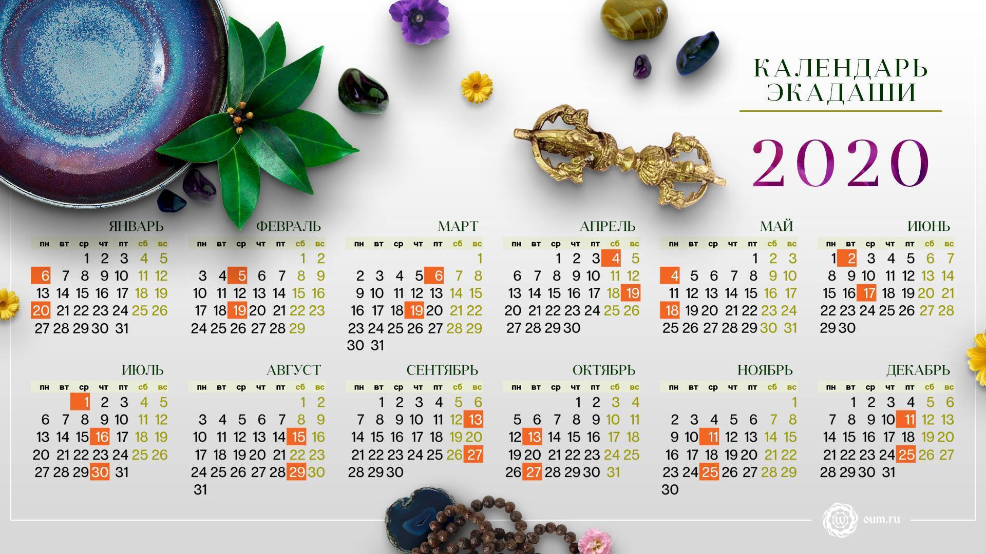 Лунный календарь экадаши на 2020 год для москвы и спб, влияние луны