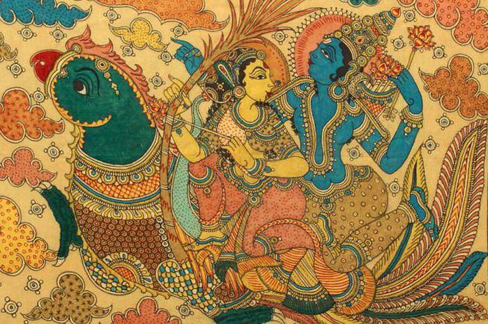 Индийский бог любви верхом на попугае – кама
