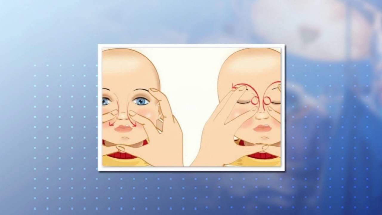 Массаж слезного канала у новорожденного ребенка при дакриоцистите: видео, средства для лечения глаз